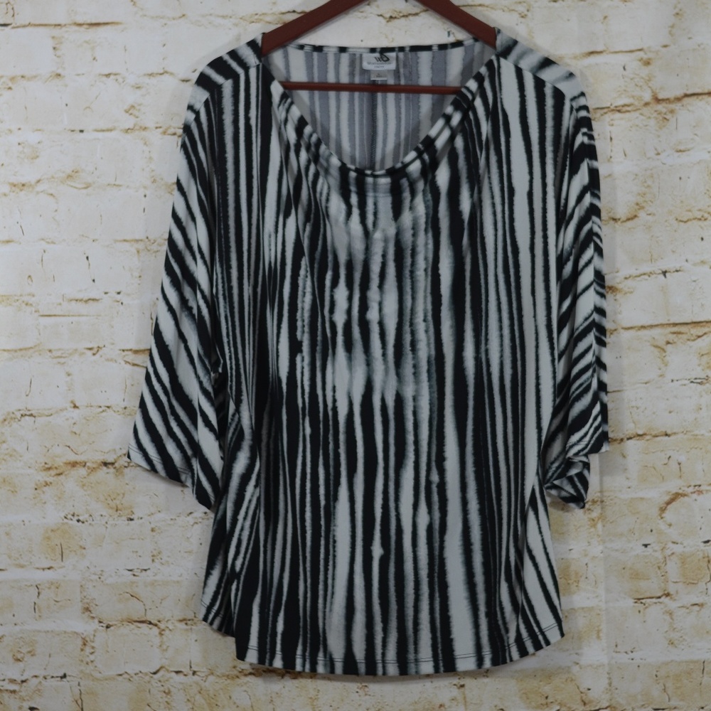 Worthington Stretch  Vertical Striped Career Top